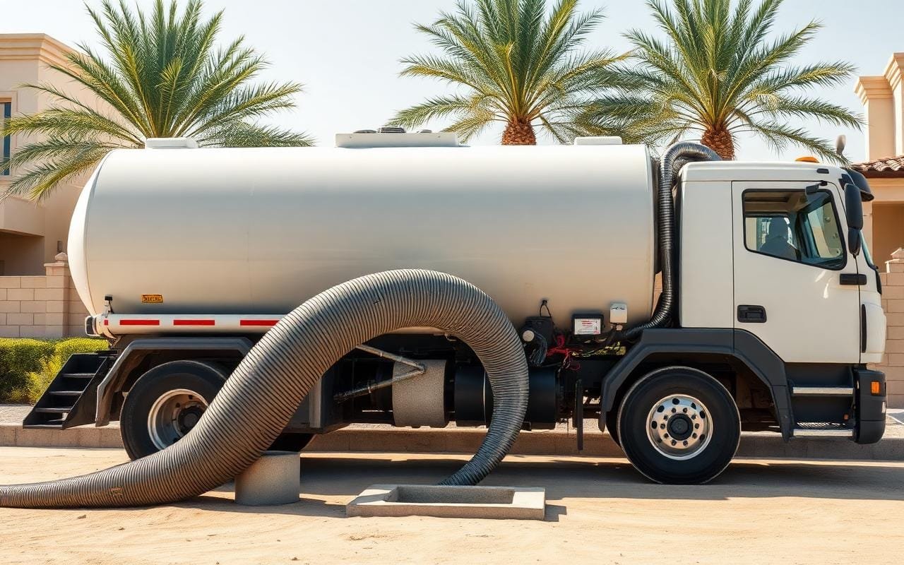 وايت شفط مجاري بجدة بحجم 16 طن أثناء العمل أمام فيلا سكنية - شهاب كنترول