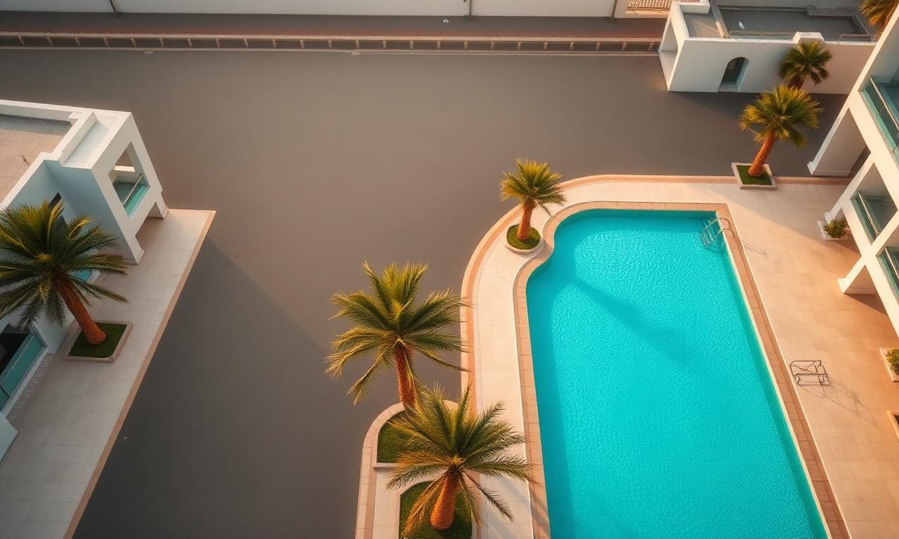 مسبح فيلا فاخرة بجدة بعد التنظيف الاحترافي