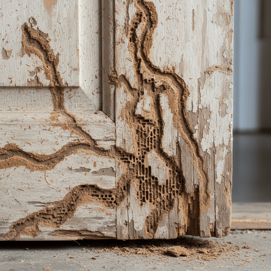 علامات إصابة النمل الأبيض في الأخشاب بالأحساء