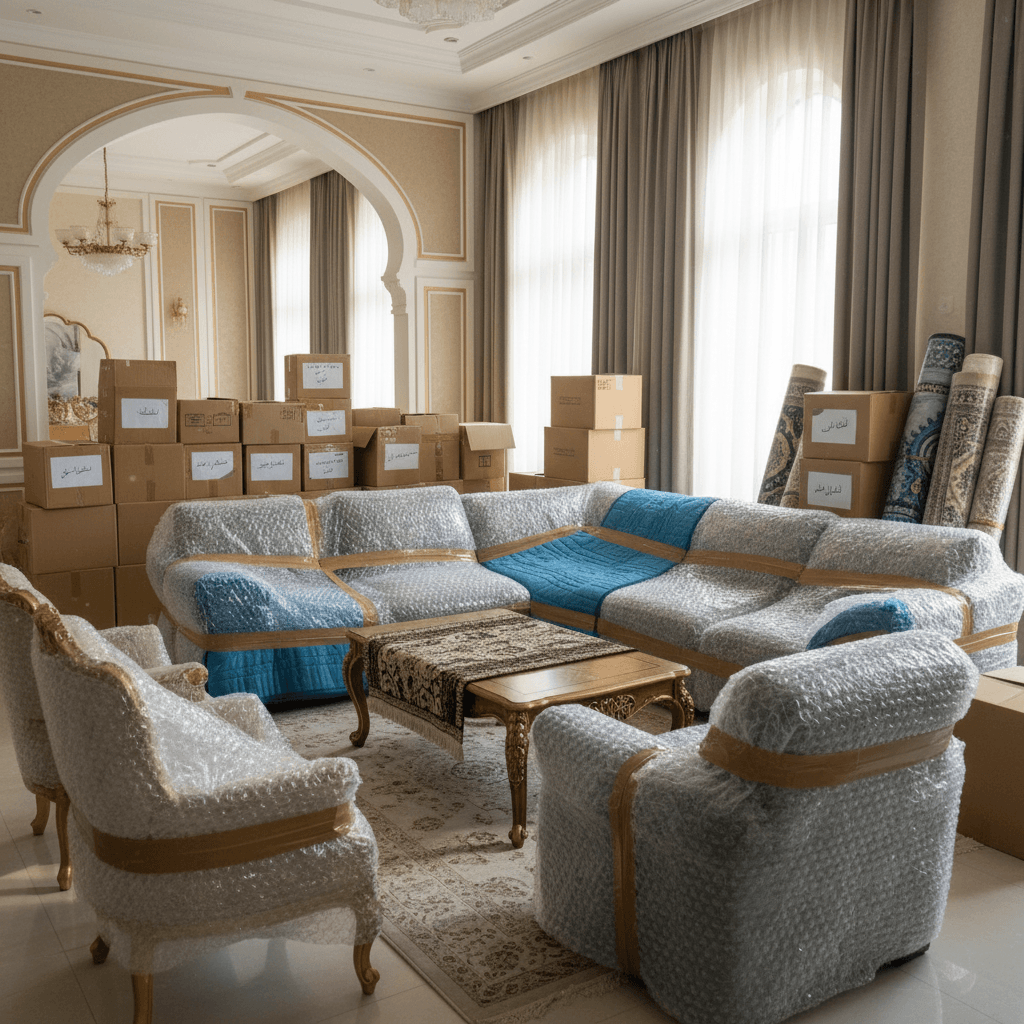 تغليف العفش بأمان قبل النقل بالأحساء