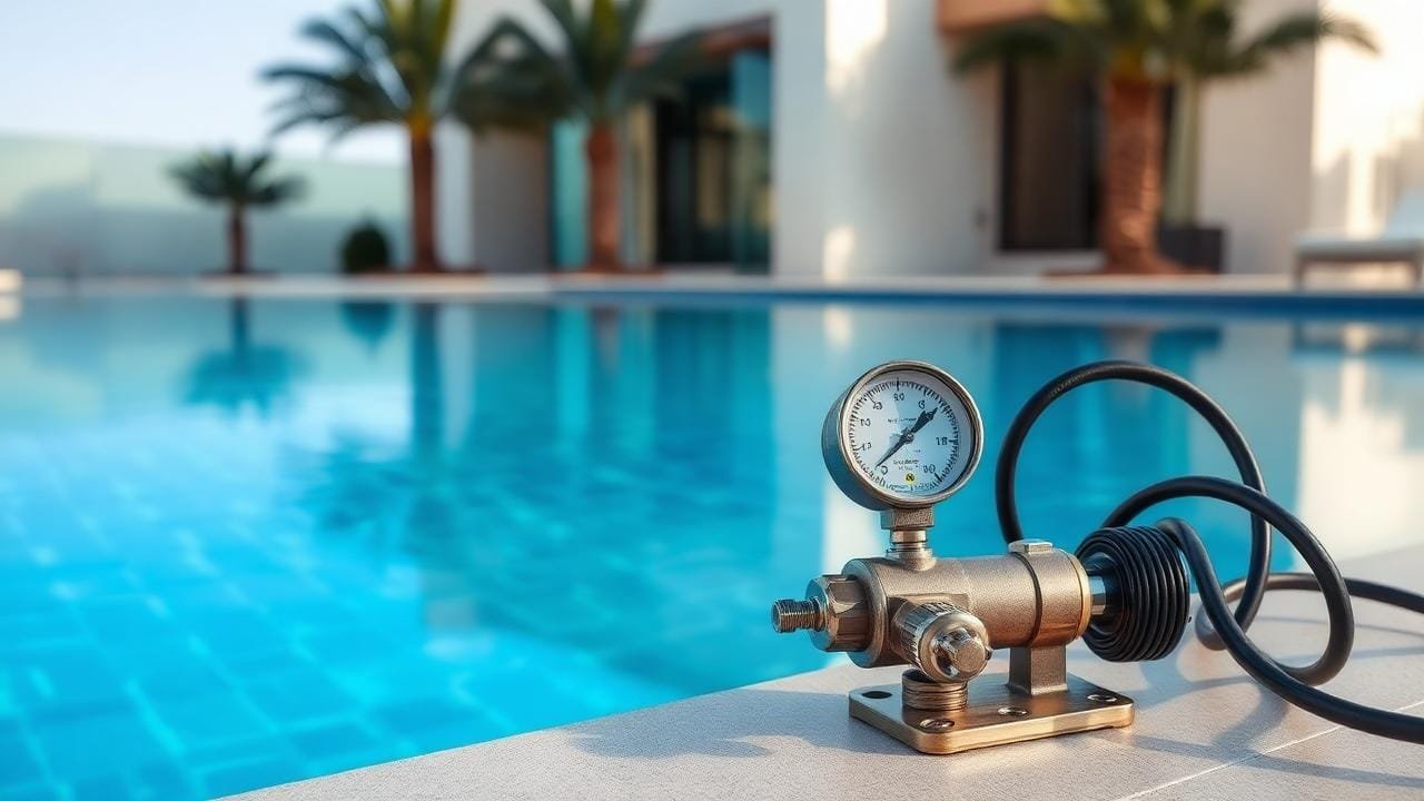 معدات اختبار ضغط لكشف تسربات حمامات السباحة بفلل الدمام