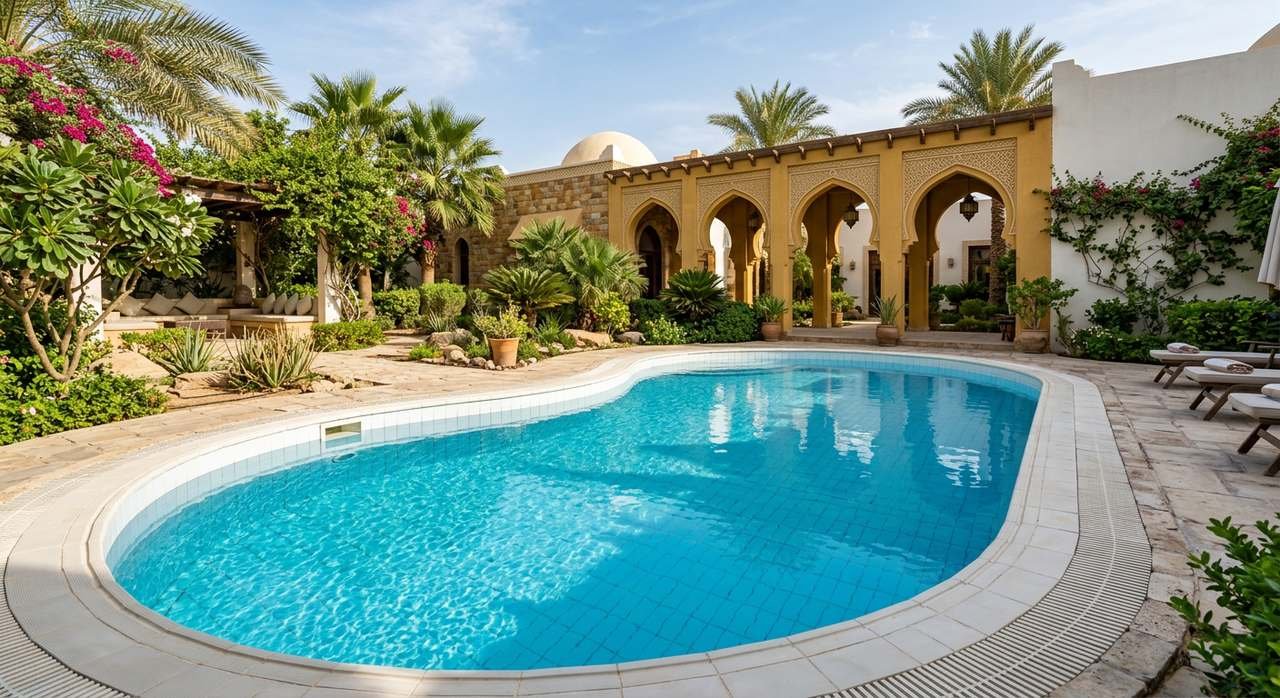 مسبح سكني نظيف بفيلا في القنفذة