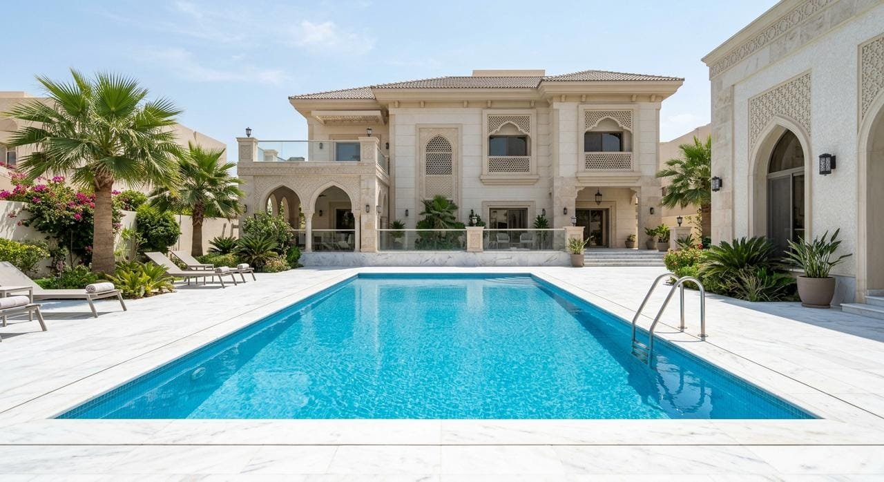 مسبح سكني نظيف بفيلا في القطيف